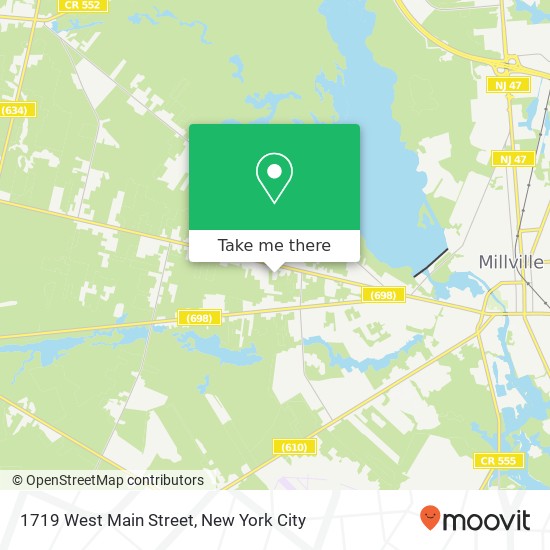 Mapa de 1719 West Main Street, 1719 W Main St, Millville, NJ 08332, USA