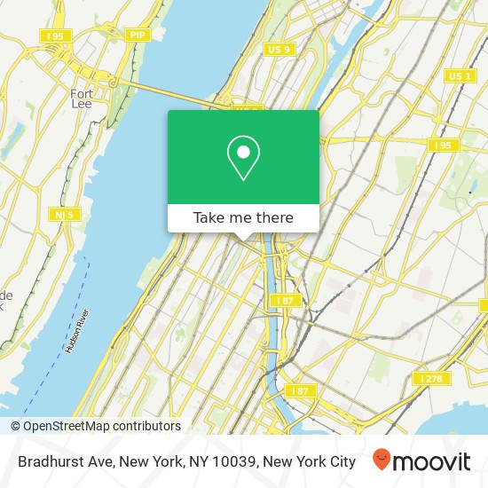 Mapa de Bradhurst Ave, New York, NY 10039