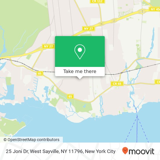 Mapa de 25 Joni Dr, West Sayville, NY 11796