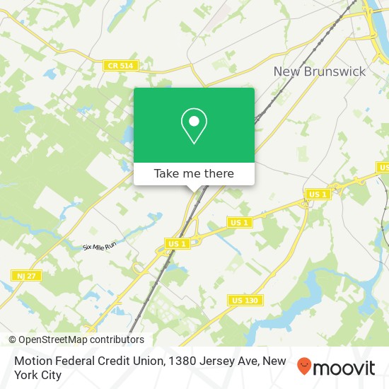 Mapa de Motion Federal Credit Union, 1380 Jersey Ave