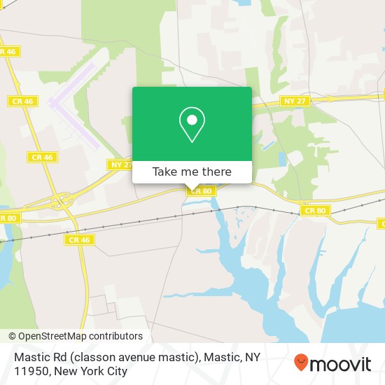 Mapa de Mastic Rd (classon avenue mastic), Mastic, NY 11950