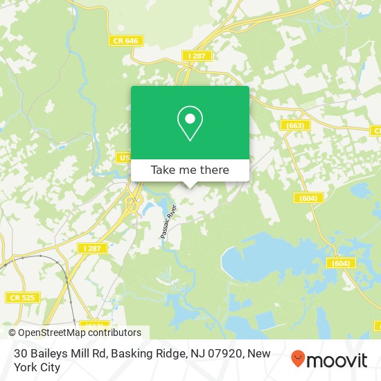 Mapa de 30 Baileys Mill Rd, Basking Ridge, NJ 07920