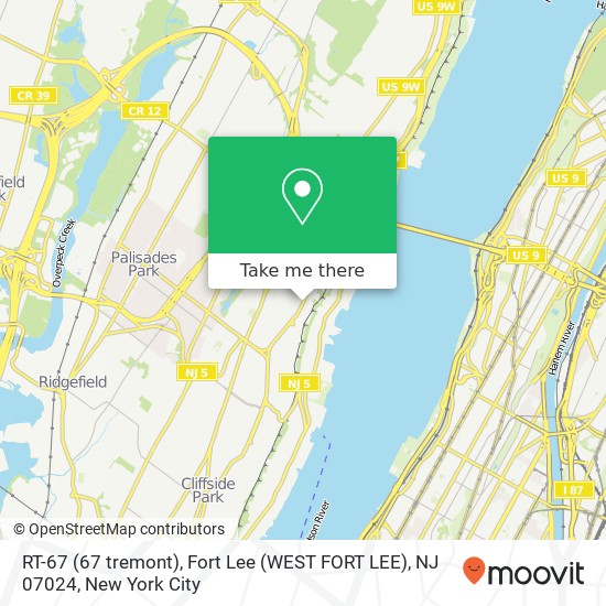RT-67 (67 tremont), Fort Lee (WEST FORT LEE), NJ 07024 map