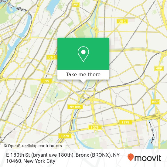 E 180th St (bryant ave 180th), Bronx (BRONX), NY 10460 map