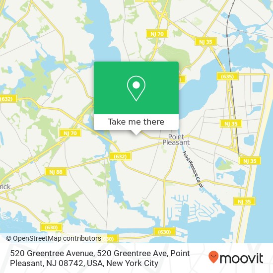 520 Greentree Avenue, 520 Greentree Ave, Point Pleasant, NJ 08742, USA map