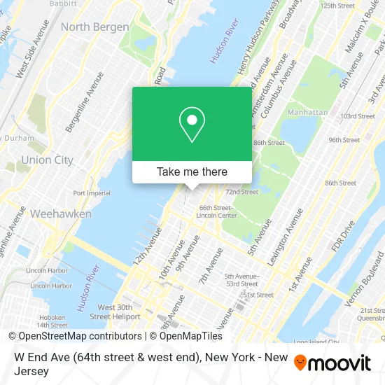 W End Ave (64th street & west end) map