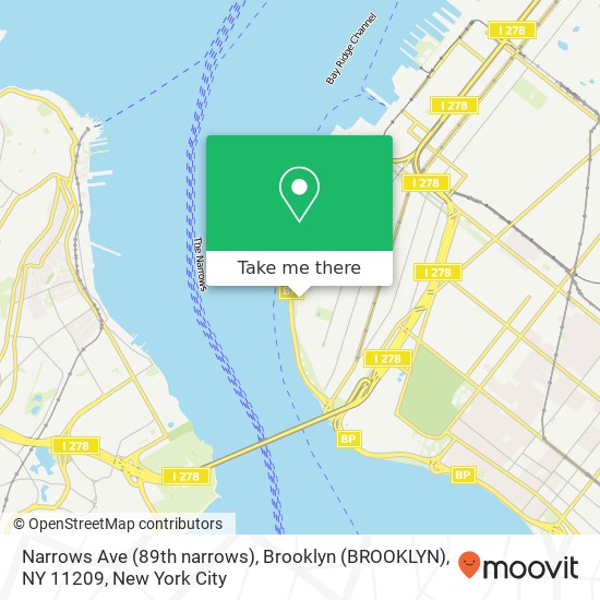 Mapa de Narrows Ave (89th narrows), Brooklyn (BROOKLYN), NY 11209