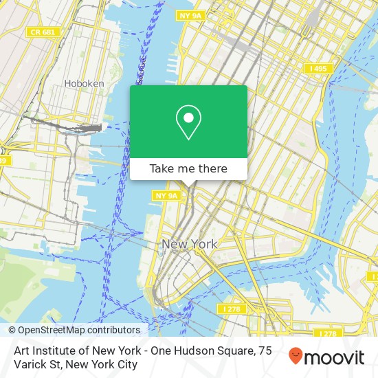 Art Institute of New York - One Hudson Square, 75 Varick St map