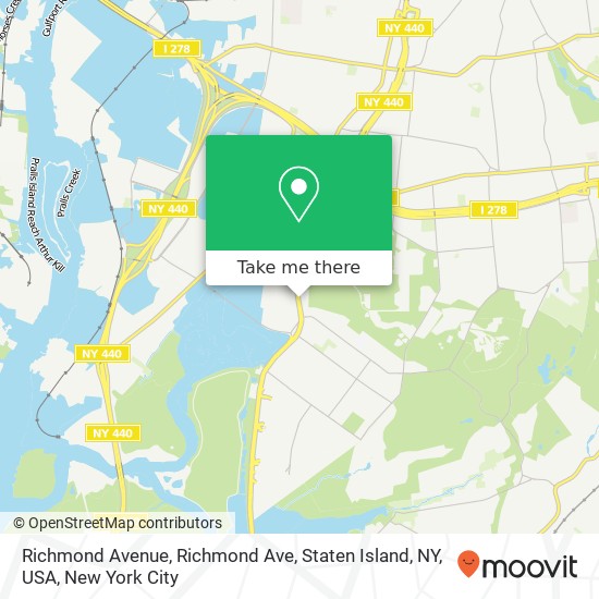 Mapa de Richmond Avenue, Richmond Ave, Staten Island, NY, USA