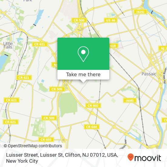 Luisser Street, Luisser St, Clifton, NJ 07012, USA map