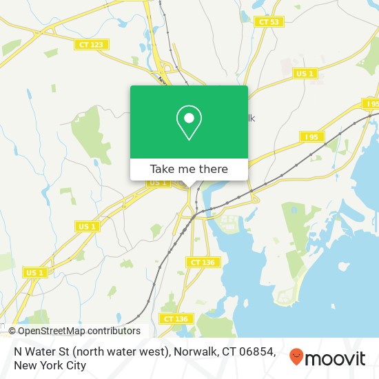 Mapa de N Water St (north water west), Norwalk, CT 06854