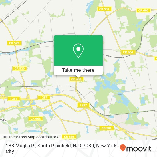 188 Muglia Pl, South Plainfield, NJ 07080 map