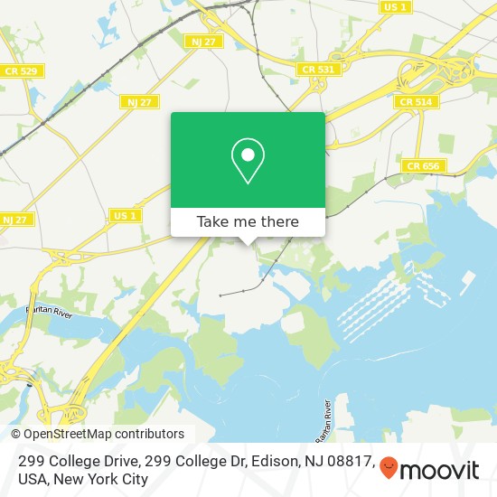 299 College Drive, 299 College Dr, Edison, NJ 08817, USA map