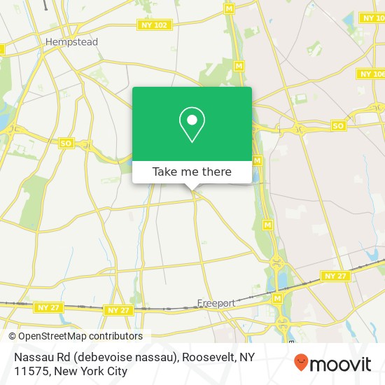 Mapa de Nassau Rd (debevoise nassau), Roosevelt, NY 11575