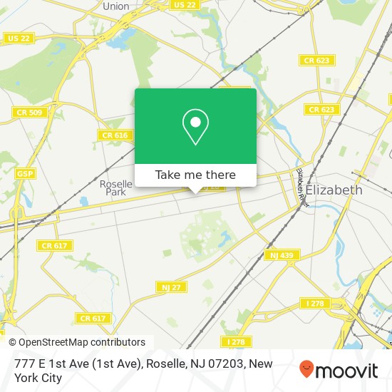 777 E 1st Ave (1st Ave), Roselle, NJ 07203 map