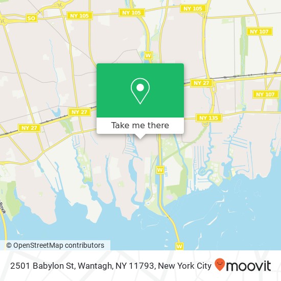 Mapa de 2501 Babylon St, Wantagh, NY 11793