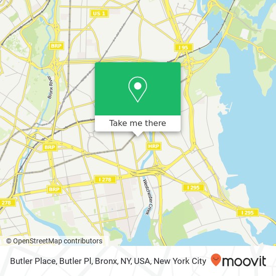 Mapa de Butler Place, Butler Pl, Bronx, NY, USA