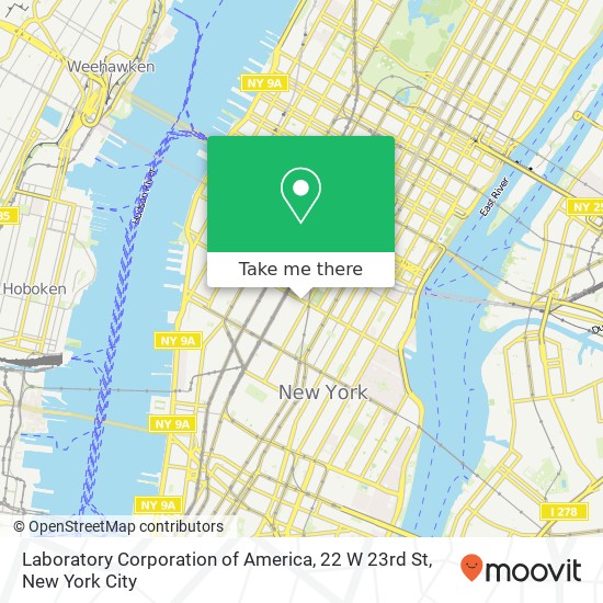 Mapa de Laboratory Corporation of America, 22 W 23rd St