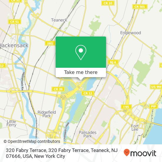 320 Fabry Terrace, 320 Fabry Terrace, Teaneck, NJ 07666, USA map