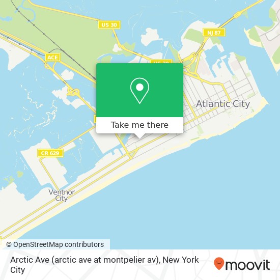 Mapa de Arctic Ave (arctic ave at montpelier av), Atlantic City, NJ 08401