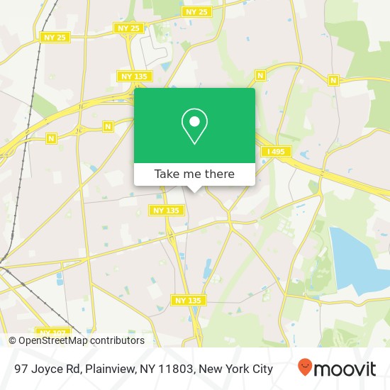 Mapa de 97 Joyce Rd, Plainview, NY 11803