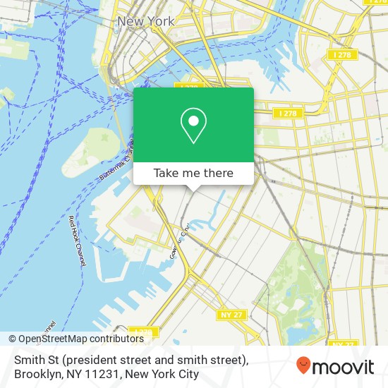 Smith St (president street and smith street), Brooklyn, NY 11231 map