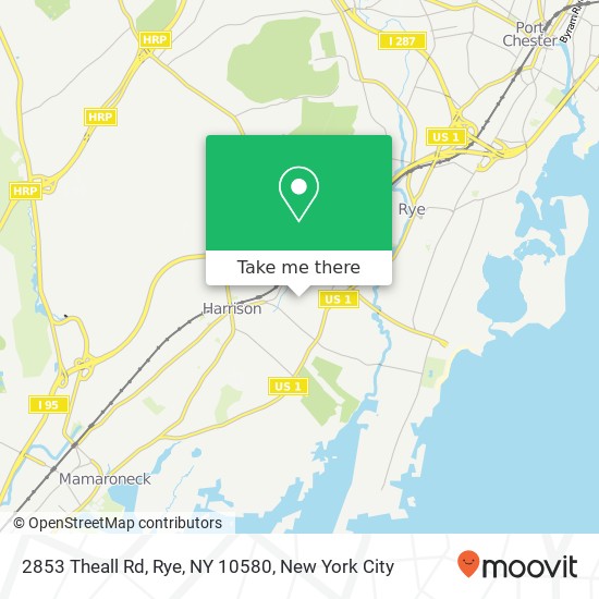 Mapa de 2853 Theall Rd, Rye, NY 10580