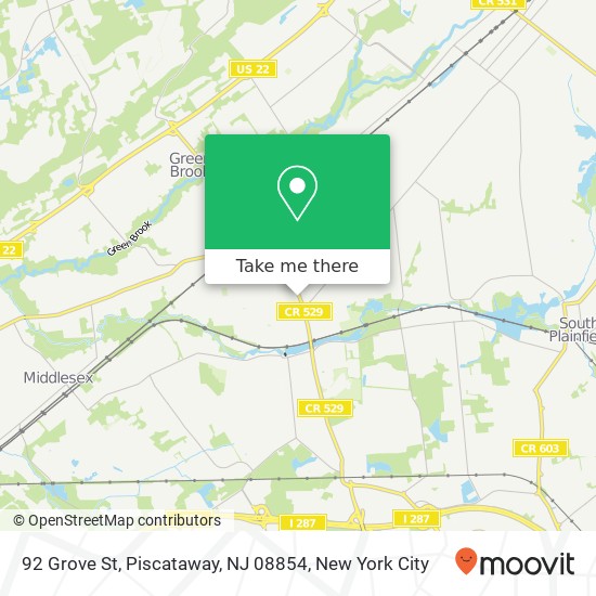Mapa de 92 Grove St, Piscataway, NJ 08854