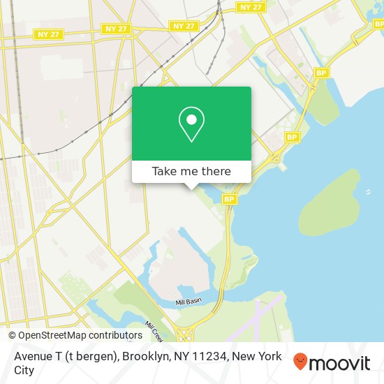 Mapa de Avenue T (t bergen), Brooklyn, NY 11234