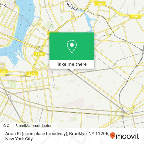 Mapa de Arion Pl (arion place broadway), Brooklyn, NY 11206