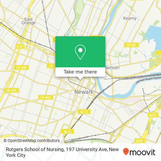 Rutgers School of Nursing, 197 University Ave map