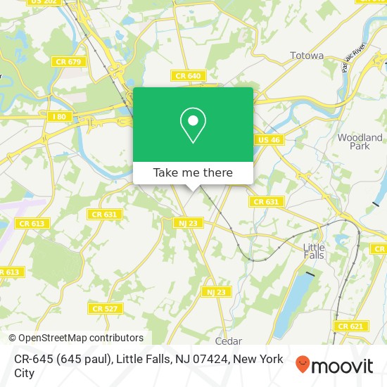 Mapa de CR-645 (645 paul), Little Falls, NJ 07424