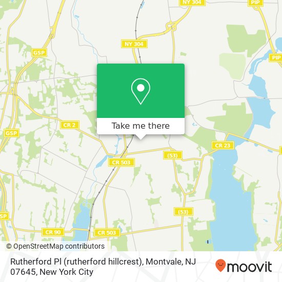 Mapa de Rutherford Pl (rutherford hillcrest), Montvale, NJ 07645