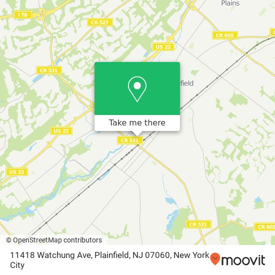 11418 Watchung Ave, Plainfield, NJ 07060 map