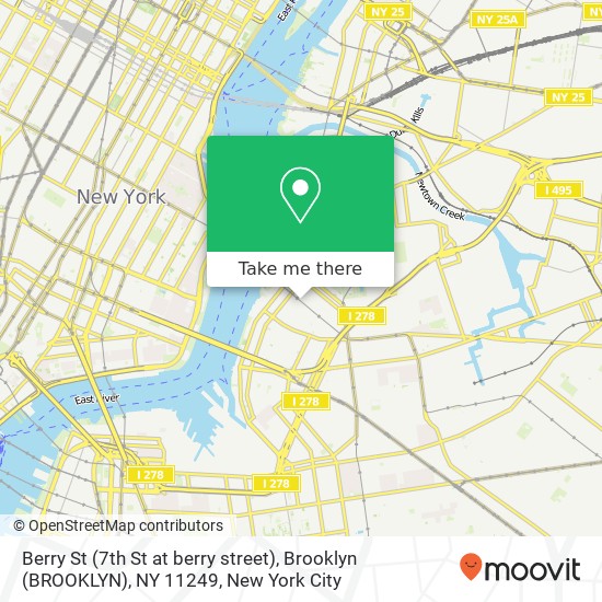 Mapa de Berry St (7th St at berry street), Brooklyn (BROOKLYN), NY 11249