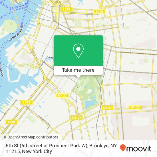 Mapa de 6th St (6th street at Prospect Park W), Brooklyn, NY 11215
