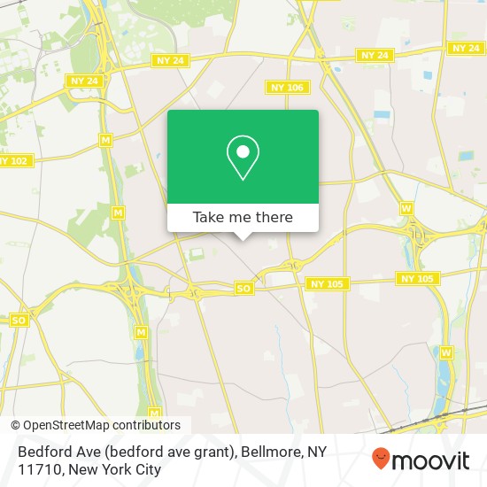 Mapa de Bedford Ave (bedford ave grant), Bellmore, NY 11710