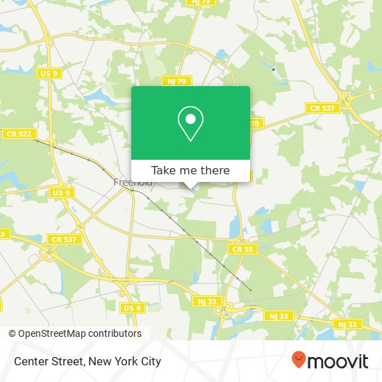 Mapa de Center Street, Center St, Freehold, NJ 07728, USA