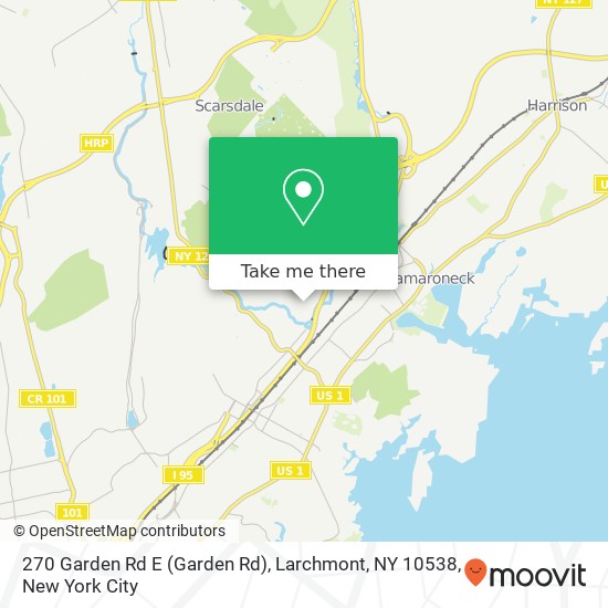 Mapa de 270 Garden Rd E (Garden Rd), Larchmont, NY 10538