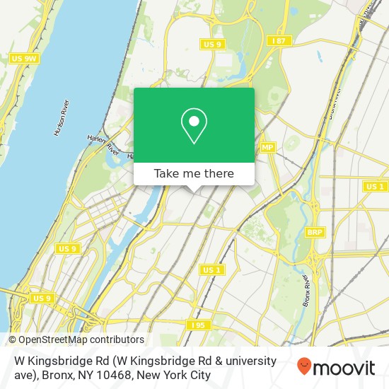 Mapa de W Kingsbridge Rd (W Kingsbridge Rd & university ave), Bronx, NY 10468