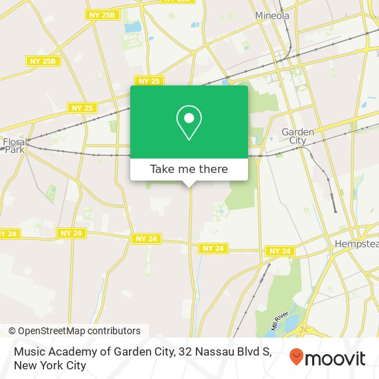 Mapa de Music Academy of Garden City, 32 Nassau Blvd S