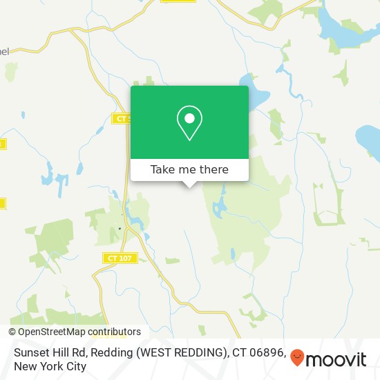 Mapa de Sunset Hill Rd, Redding (WEST REDDING), CT 06896