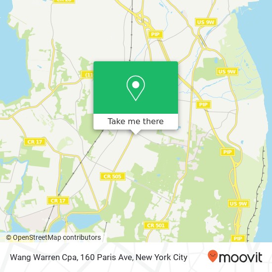 Mapa de Wang Warren Cpa, 160 Paris Ave