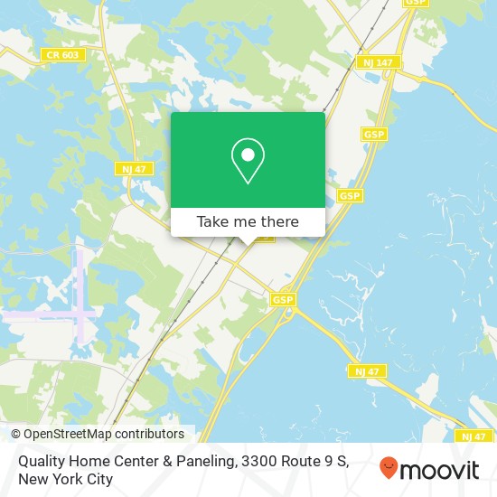 Mapa de Quality Home Center & Paneling, 3300 Route 9 S