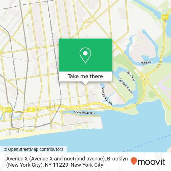 Avenue X (Avenue X and nostrand avenue), Brooklyn (New York City), NY 11229 map