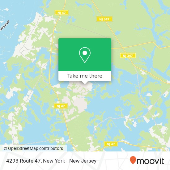 Mapa de 4293 Route 47, 4293 Rte 47, Leesburg, NJ 08327, USA