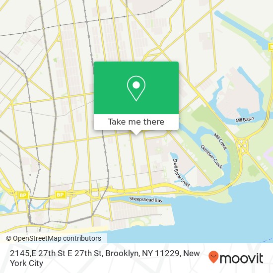 Mapa de 2145,E 27th St E 27th St, Brooklyn, NY 11229
