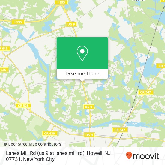 Mapa de Lanes Mill Rd (us 9 at lanes mill rd), Howell, NJ 07731