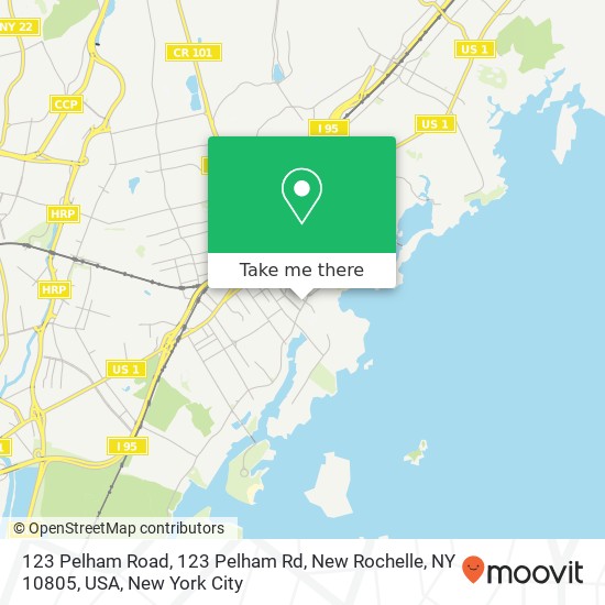 123 Pelham Road, 123 Pelham Rd, New Rochelle, NY 10805, USA map