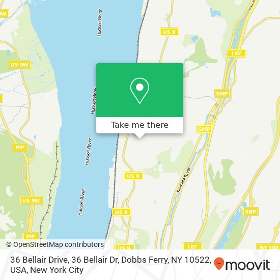 Mapa de 36 Bellair Drive, 36 Bellair Dr, Dobbs Ferry, NY 10522, USA